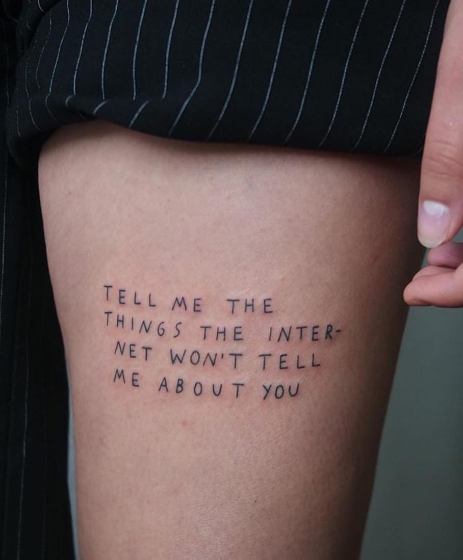 Tell me the things the Internet won't tell me about you... By Maison Hefner
