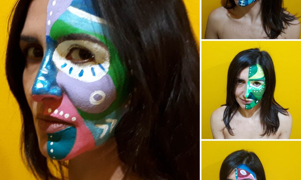 Bozze della performance "Le maschere non fanno paura" di Barbara Picci