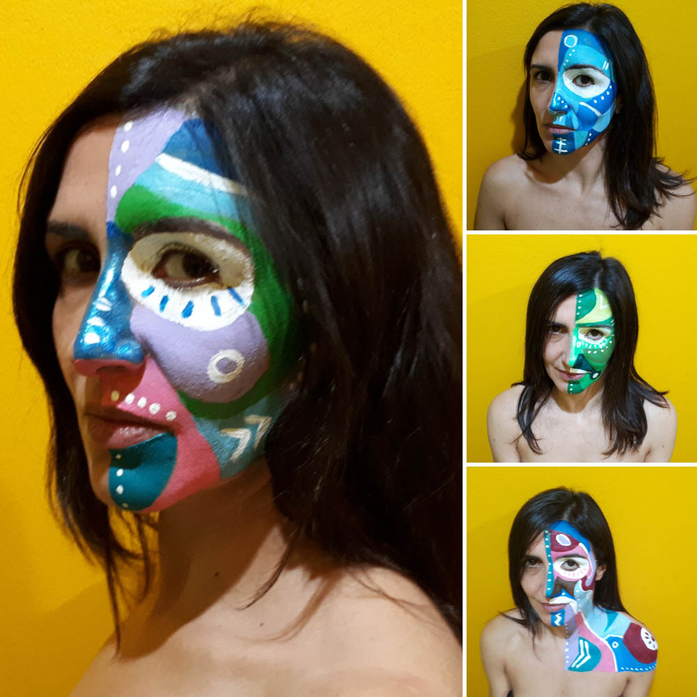 Bozze della performance "Le maschere non fanno paura" di Barbara Picci