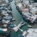 Inflatable test for KAWS: “Kaws Holiday” in Hong Kong