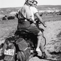 Georgia O’Keeffe hitching a ride to Abiquiu. Courtesy of the O’Keeffe Museum