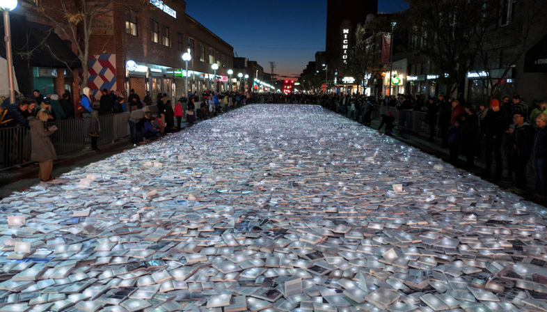 "Literature vs Traffic" by Luzinterruptus @ Ann Arbor, USA