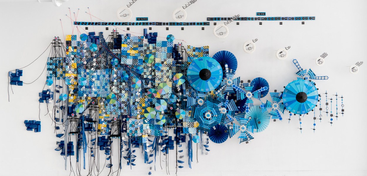 “The Burden of Every Drop” by Nathalie Miebach