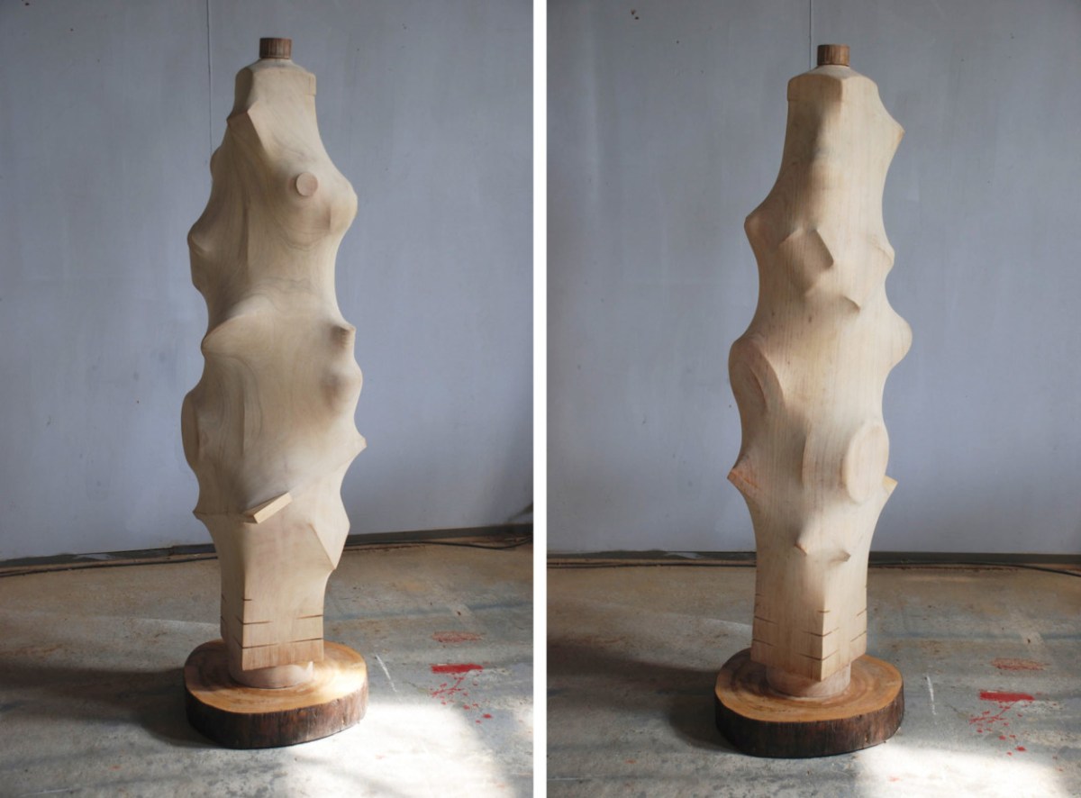 “Between Round and Square: Past, Present, and Future” (2013), 37 x 37 x 140cm by Tung Ming-Chin