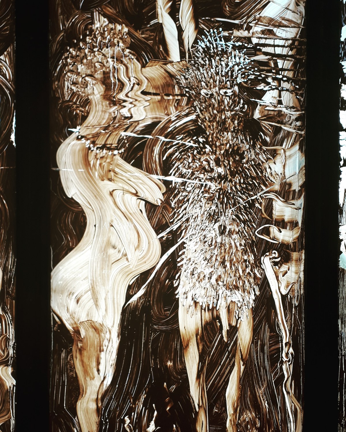 Mique lBarcelò (pittura su vetro, 2019) & Louise Bourgeois (scultura) @ "Prehistoire. Une enigme moderne"