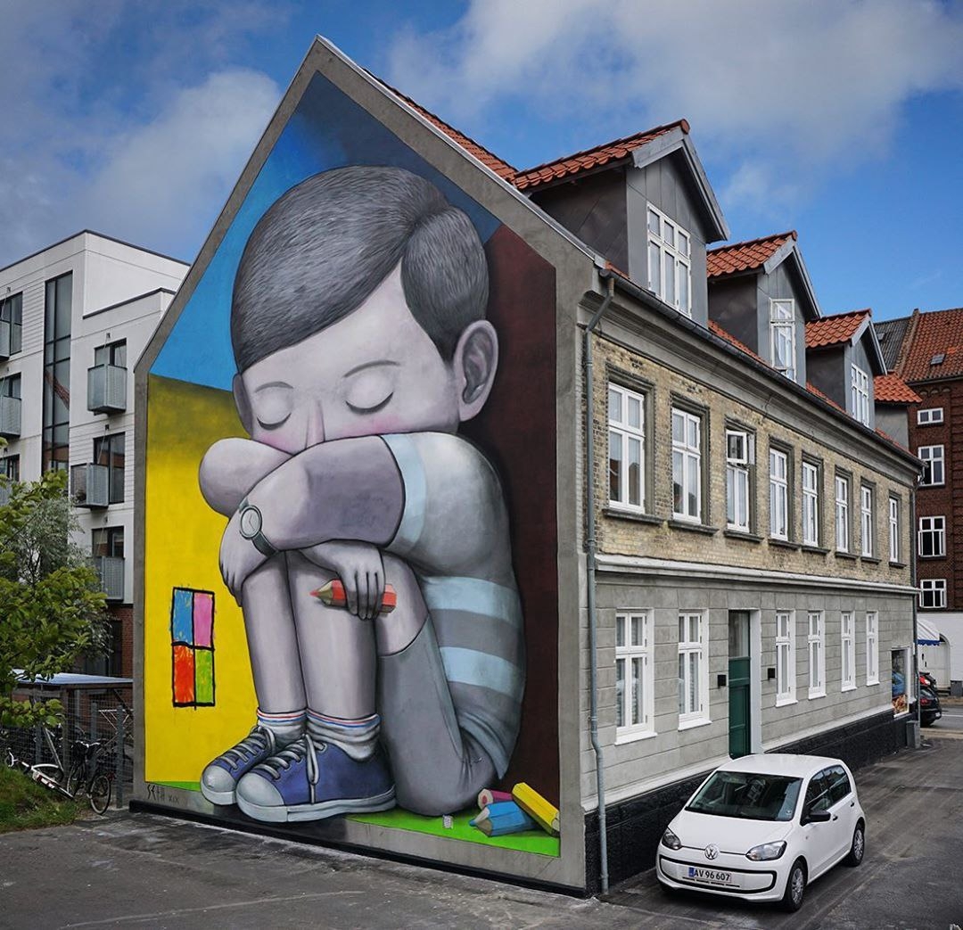 "Jack in the box" by Seth Globepainter @ Aalborg, Denmark