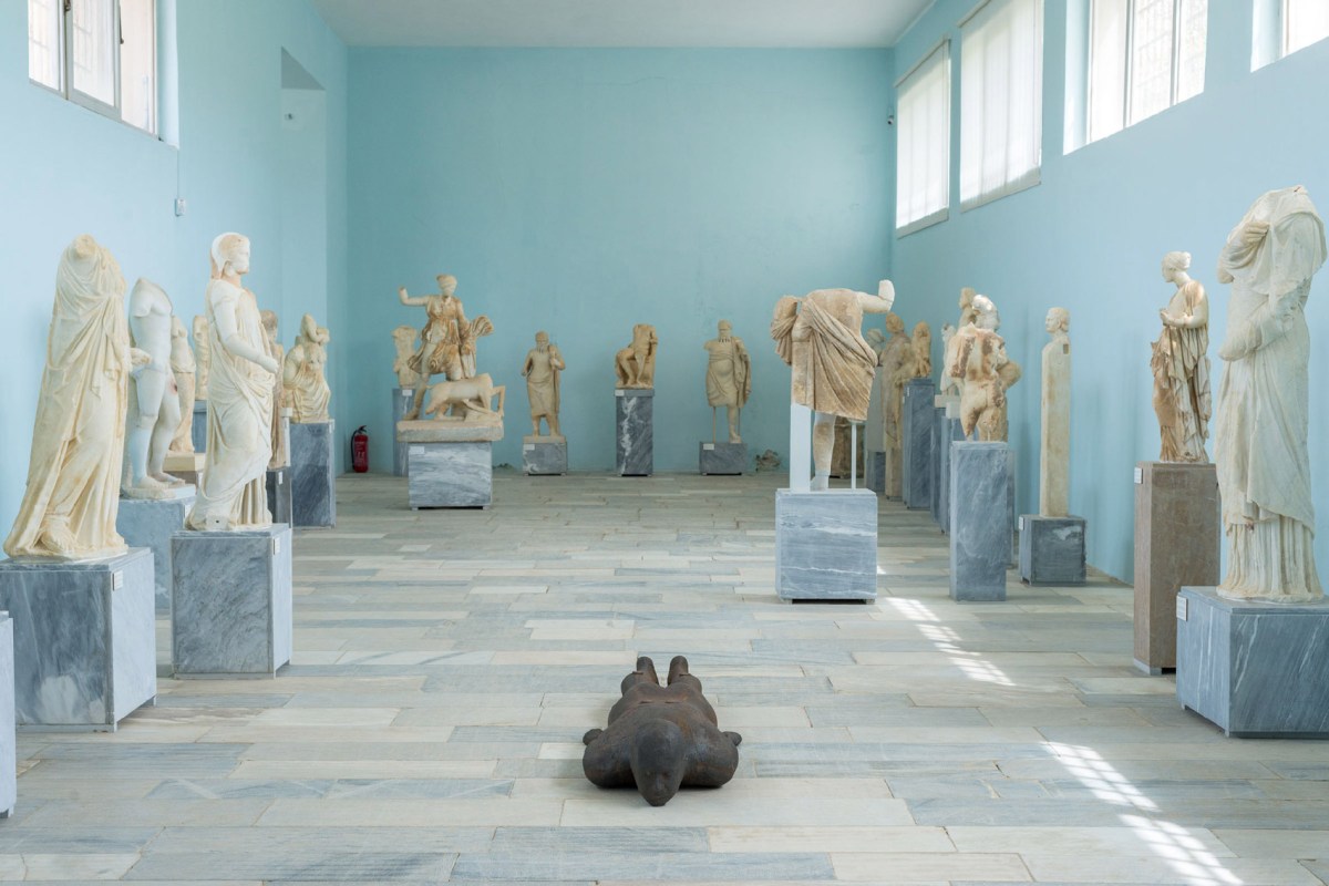 Another Time XIV (2011) by Antony Gormley @ Sight exhibition on Delos