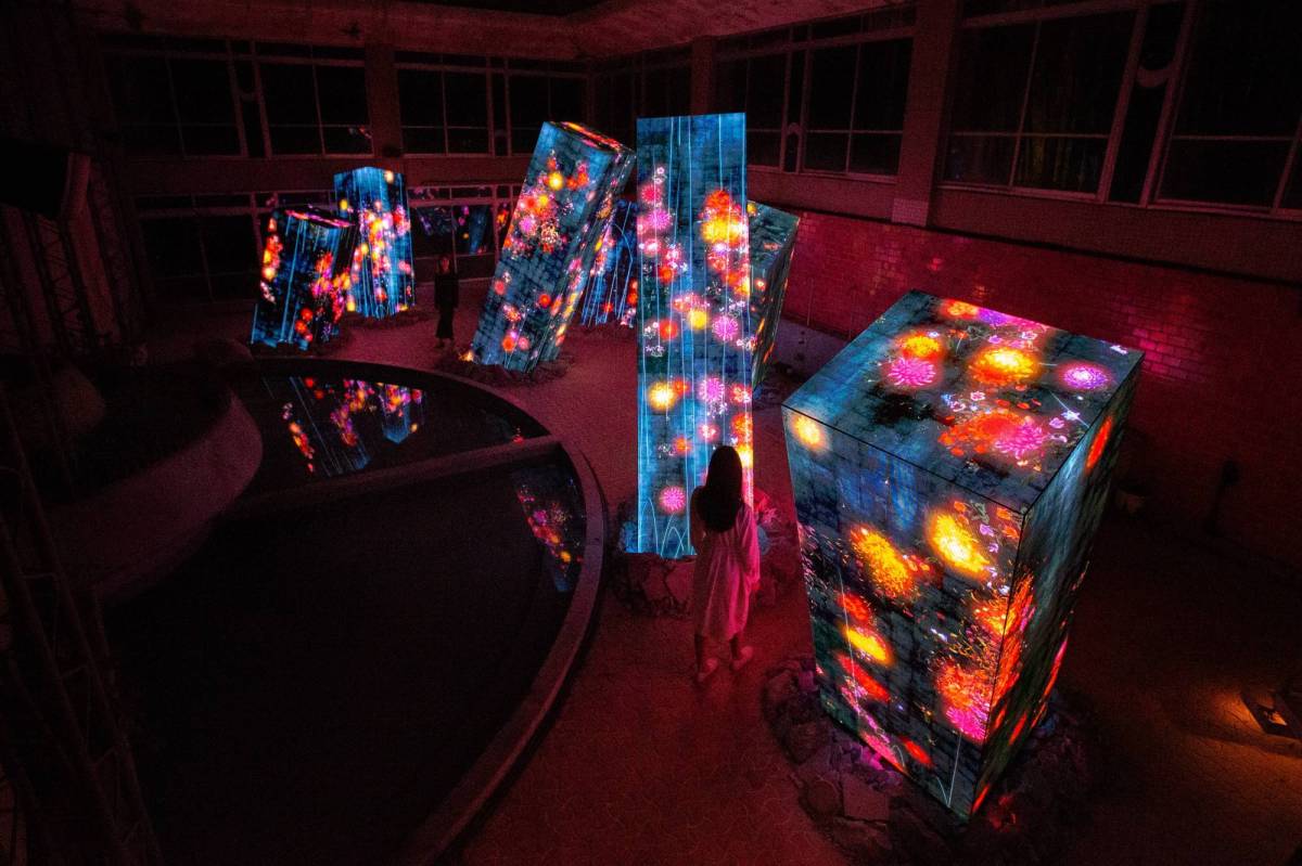 "Megaliths in the Bath House Ruins" by TeamLab @ Kyushu, Giappone