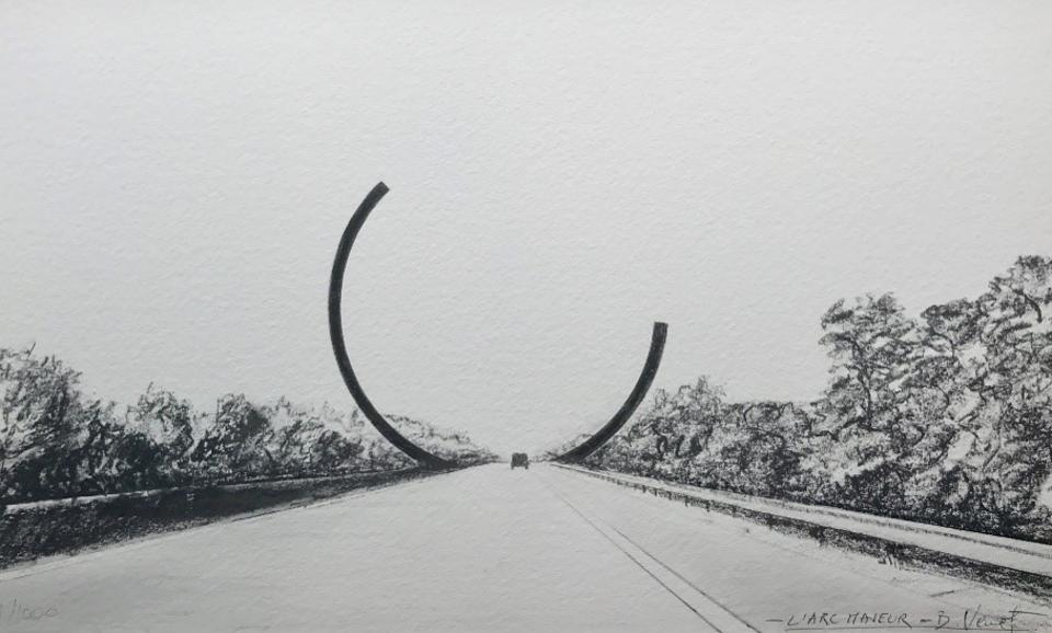 "Arc Majeur" by Bernar Venet @ Belgio - Photo META MORPHOSIS