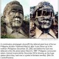 Il busto gigante del dittatore delle Filippine Ferdinand Marcos