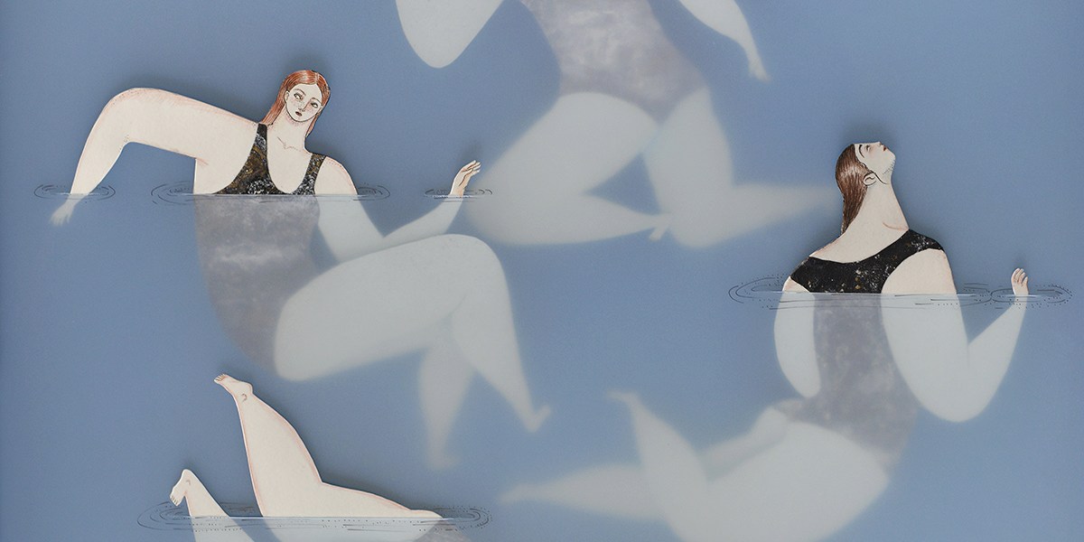 “The swimmers III. The gathering” by Sonia Alins