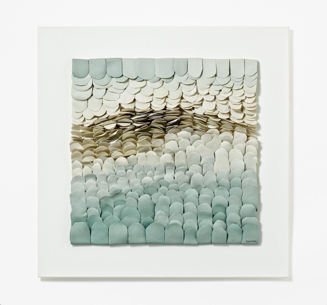 Jeanne Opgenhaffen (Porcelain, partially colored, on plastic plate)