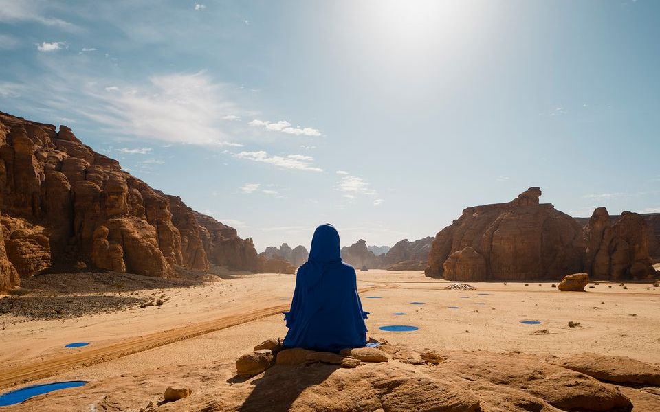 Lita Albuquerque's NAJMA (She Placed One Thousand Suns On The Transparent Overlays Of Space). Photo- Lance Gerber. Courtesy of the artist, RCU and Desert X