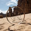Rayyane Tabet’s Steel Rings, from the series, The Shortest Distance Between Two Points. Photo- Lance Gerber. Courtesy of the artist, RCU and Desert X