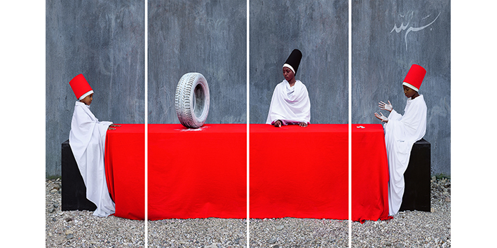 First Lesson (6x3 mt) by Maïmouna Guerresi @ Opera Viva Barriera, Milan, Italy Until April 12, 2020