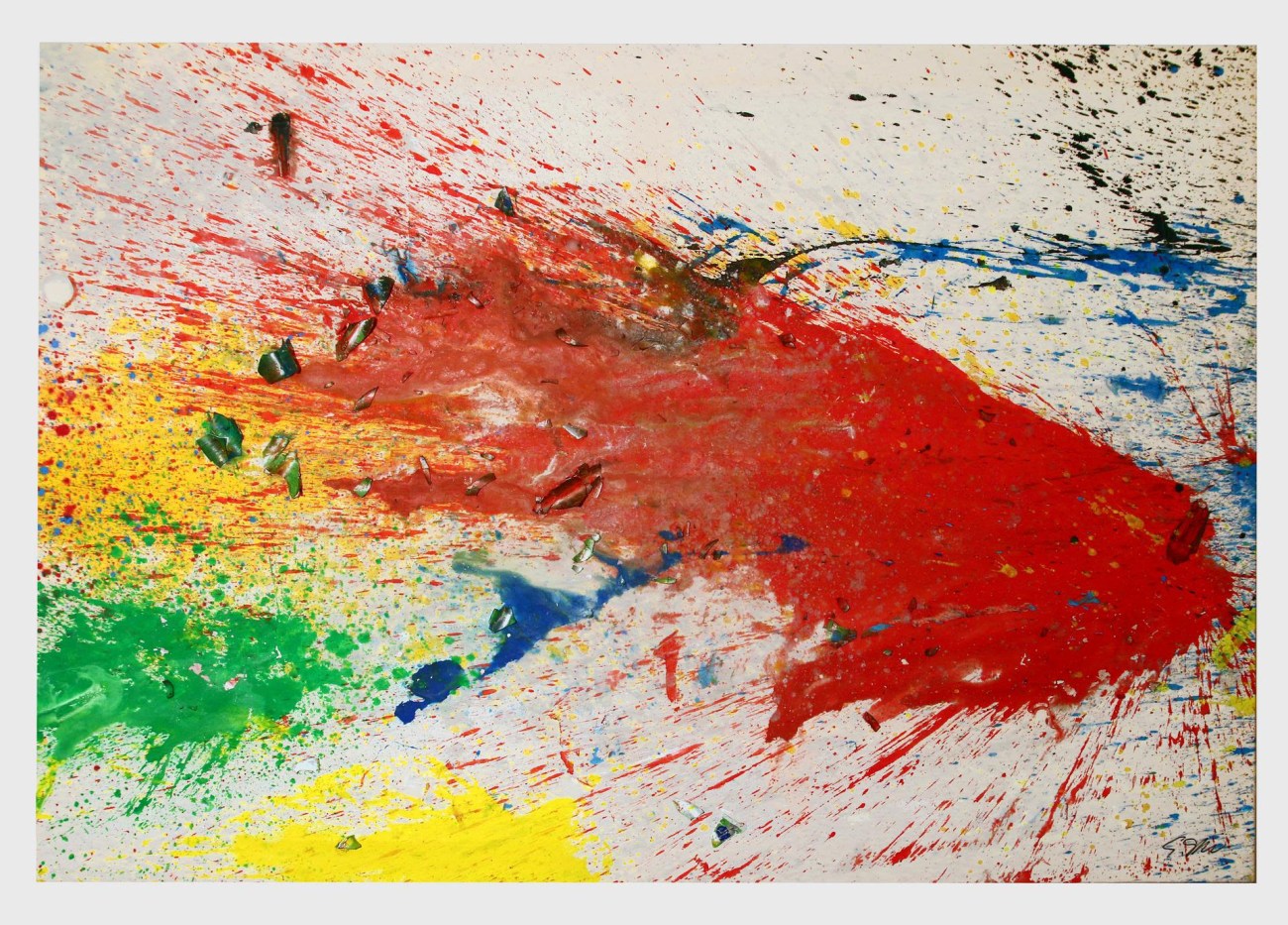 Shozo Shimamoto, Capri - Certosa 13 (2008), acrylic on light canvas, 185 x 274 cm. Courtesy Cardi Gallery