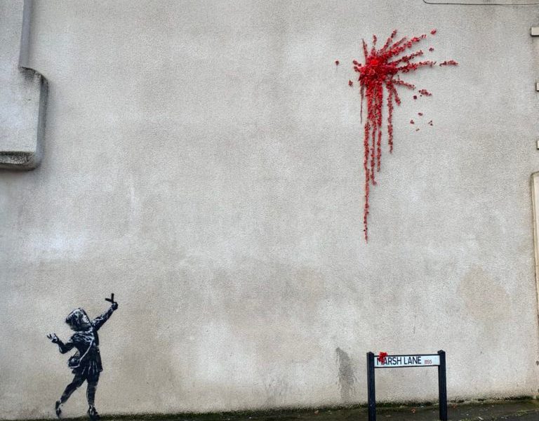 Valentine's Day Mural by Banksy @ Bristol, UK