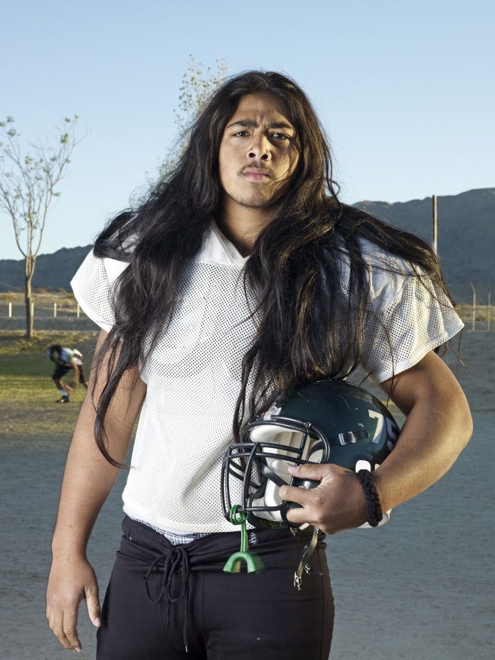 Catherine Opie, Rusty, 2008. From the series High School Football, 2007–2009. © Catherine Opie, Courtesy Regen Projects, Los Angeles and Thomas Dane Gallery, London. Exhibition: “Masculinities. Liberation through Photography” at Baribican Centre, London, 2020, courtesy Barbican Centre