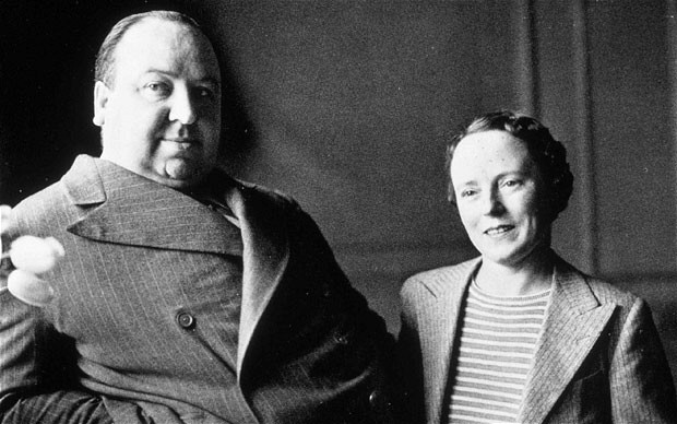 Alfred Hitchcock con sua moglie Alma Reville