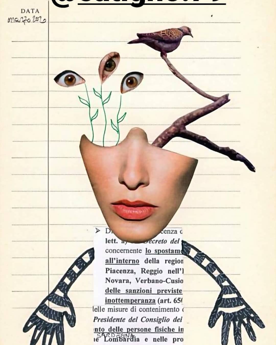 Autocertificazioni Illustrate - Diario di quarantena, Tecnica mista, Laura Saddi @catigno.79