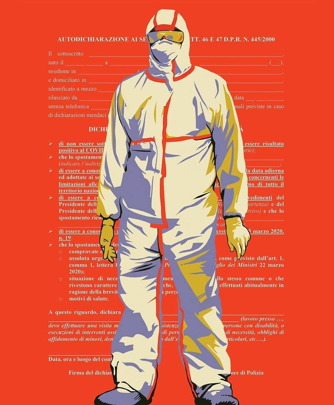 Autocertificazioni Illustrate - Lo Stato delle cose, Arte digitale, @canuivan e @_stefanocipolla_