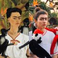 Self Portrait with Monkeys di Frida Kahlo by Lisa Mansour @lisamansourart