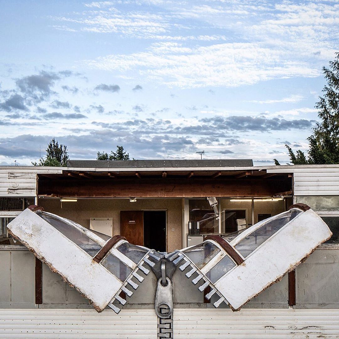 "Out of office" by Alex Chinneck