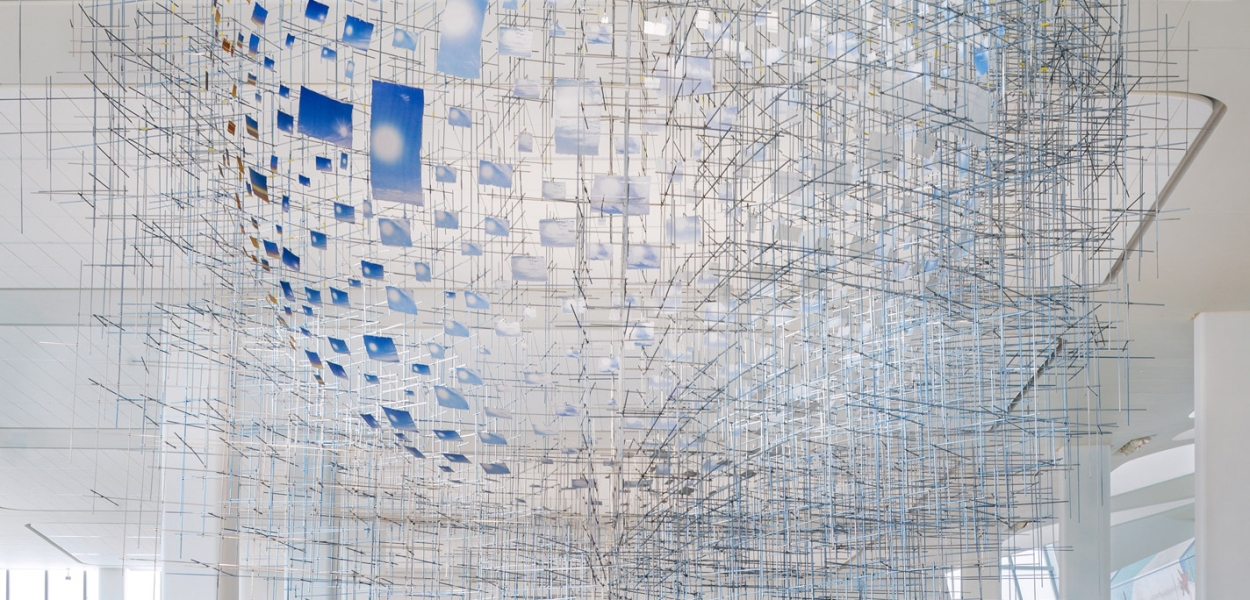 Shorter than the Day (2020), powder-coated aluminum and steel, 48 x 30 x 30 feet. All images © Sarah Sze by Nicholas Knight