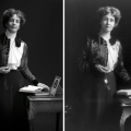 Helen Pankhurst, Pankhurst’s great granddaughter. Emeline Pankhurst, women’s rights activist. Photography by Drew Gardner