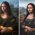 Irina Guicciardini Strozzi, the 15th great granddaughter of Lisa del Giocondo. The Mona Lisa by Leonardo DaVinci. Photography by Drew Gardner