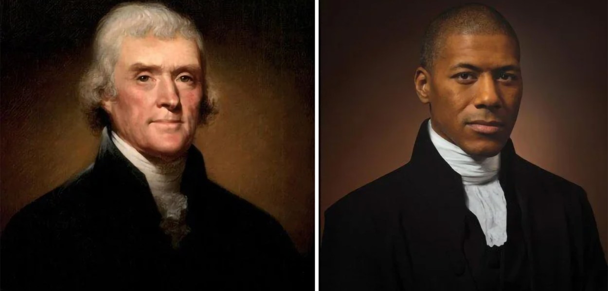 Thomas Jefferson, by Rembrandt Peale, 1800. Shannon LaNier, Jefferson’s sixth-great grandson. Photography by Drew Gardner