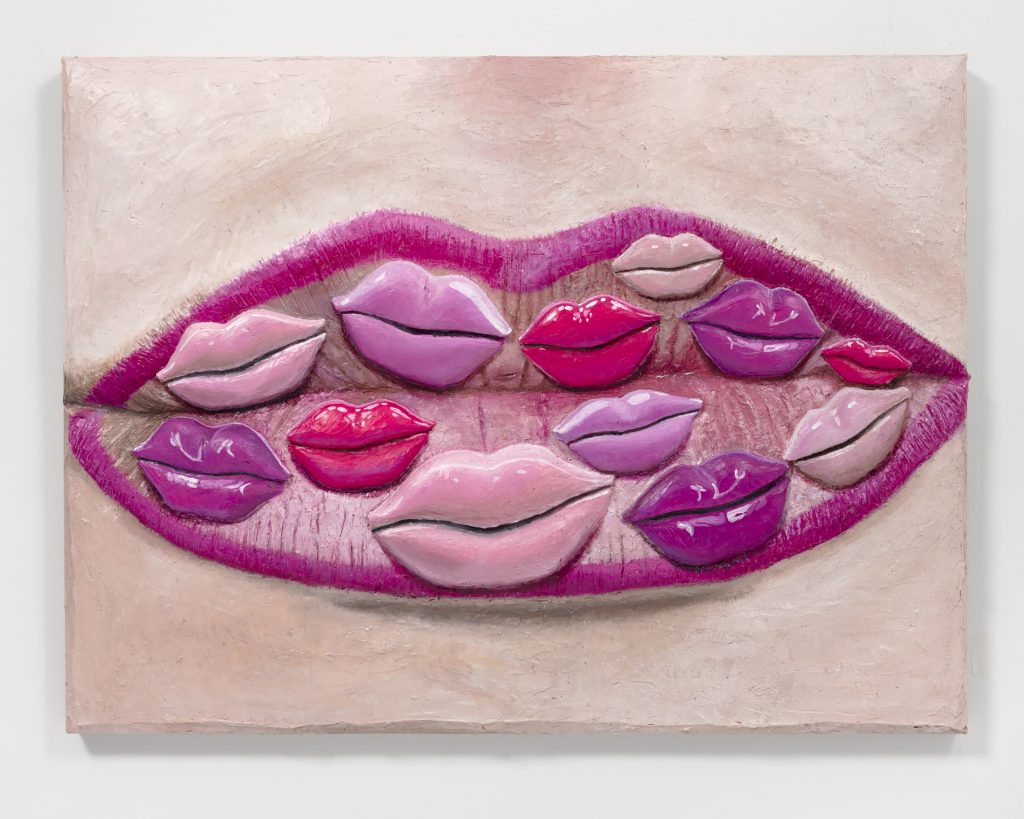 Gina Beavers, Pink Lips on Lips (2020)