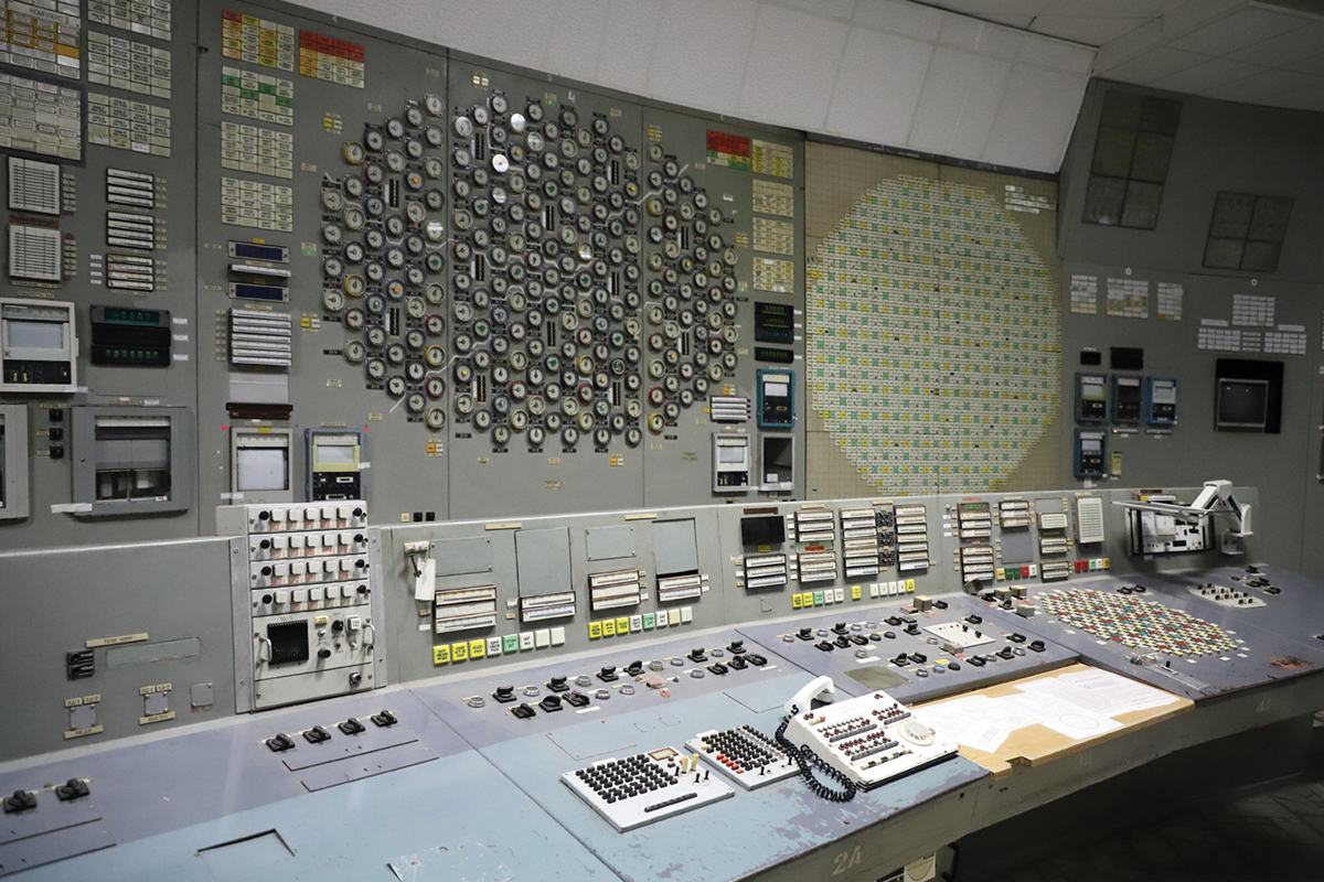 Control Room 3, Chernobyl Nuclear Power Plant. This room and the associated Reactor 3 remained in use until 1995 when they were put out of service following an agreement with the EU. Now, along with Reactors 1 and 2, it is undergoing a decommissioning process. Chernobyl Exclusion Zone by Darmon Richter