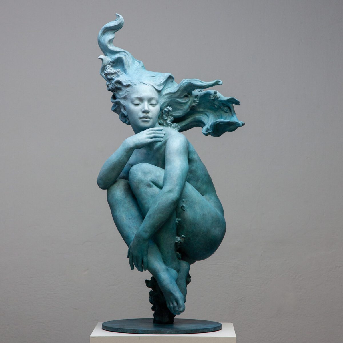 “Clio’s Dream” (2020), bronze and blue patina. By Coderch & Malavia