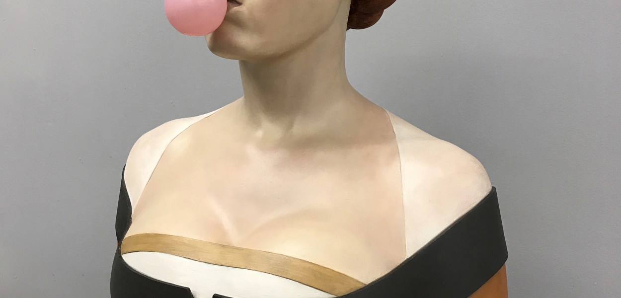 Gerard Mas. “Lady of the chewing gum,” polychrome resin