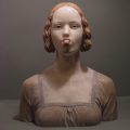 Gerard Mas. “Lady sticking out tongue” (2007), polychrome alabaster