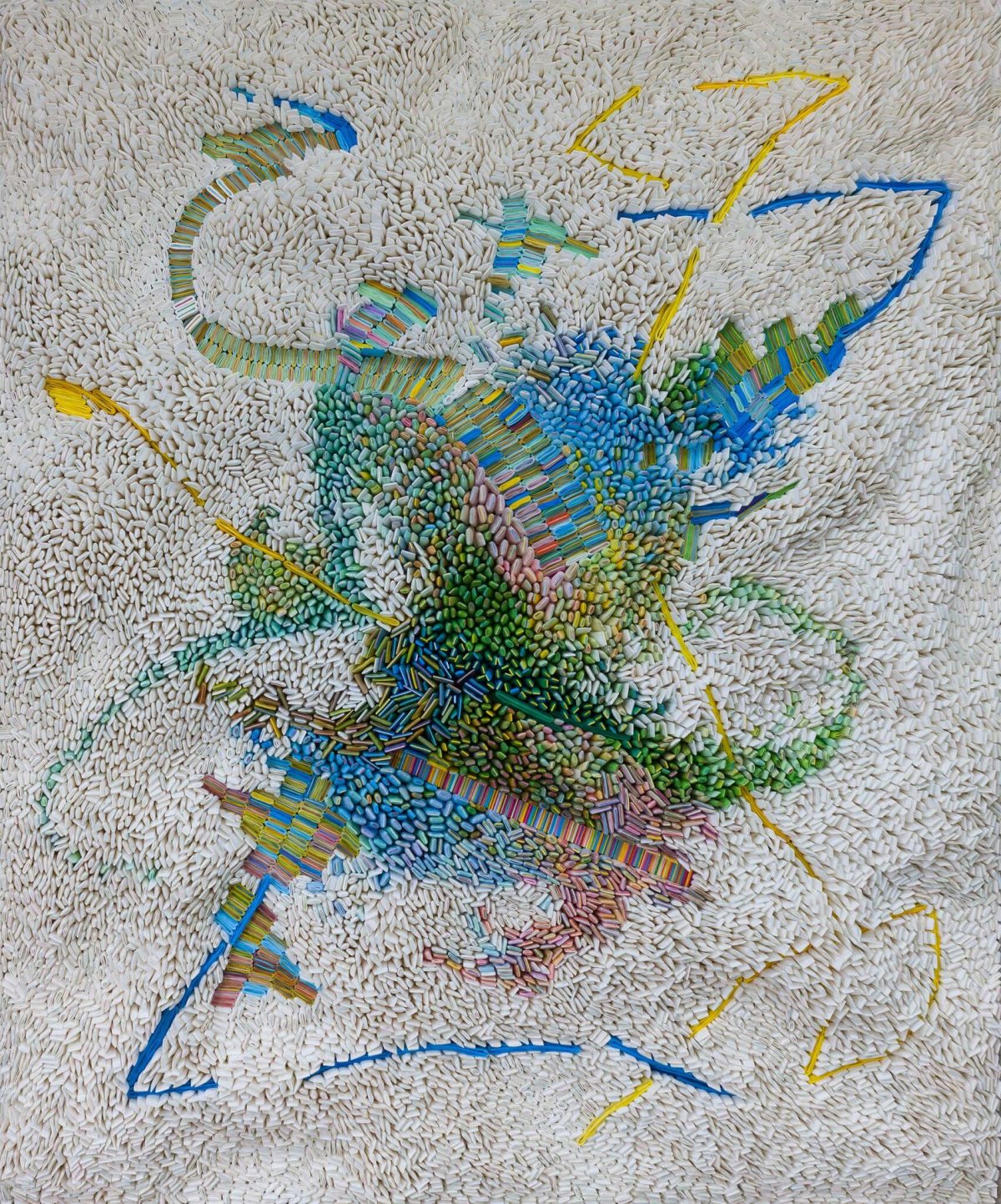 Ilhwa Kim. "White Portrait" (2019), 184 x 152 x 15 cm