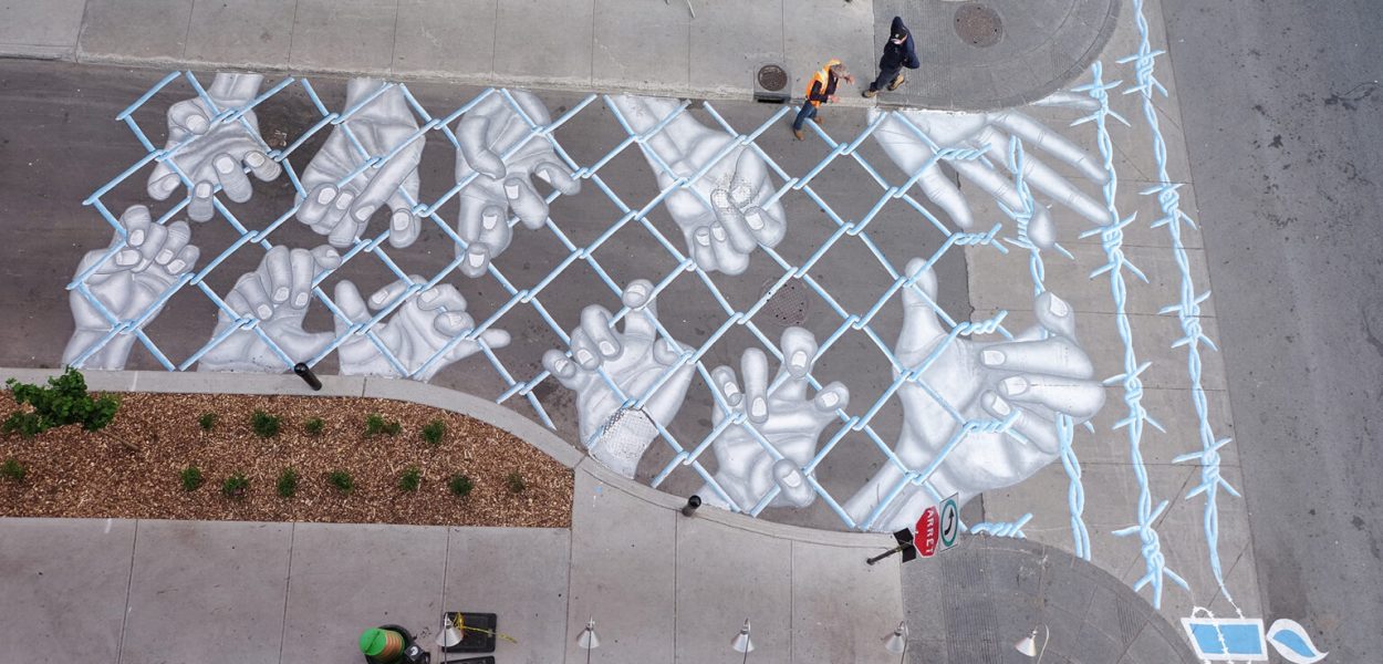 "Refugee Crisis" (2016) by Roadsworth