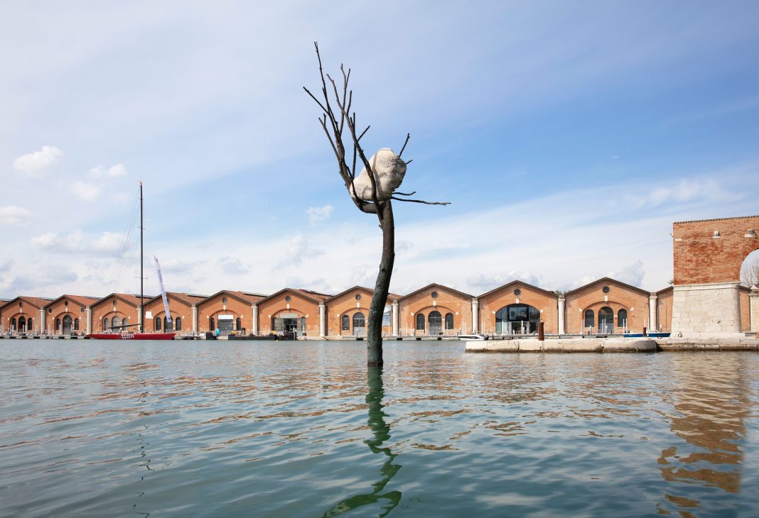 Giuseppe Penone's The Listener installation on view at the 17th International Architecture Exhibition - La Biennale di Venezia 2021. © Photo: Sebastiano Pellion di Persano. Courtesy of Vuslat Foundation and Giuseppe Penone Giuseppe Penone's The Listener installation on view at the 17th International Architecture Exhibition - La Biennale di Venezia 2021. © Photo: Sebastiano Pellion di Persano. Courtesy of Vuslat Foundation and Giuseppe Penone