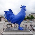 Blue Cockerel on forth plinth Trafalgar Square (2013) by Katharina Fritsch