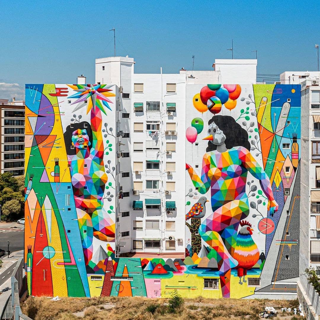 Okudart + Sixe Paredes @ Valencia, Spain