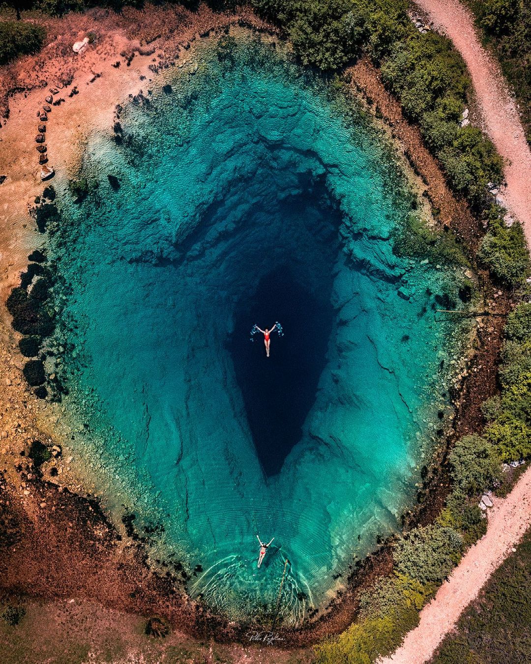 150m (490 feet) deep karst spring in Croatia Photography by Peter Rajkai