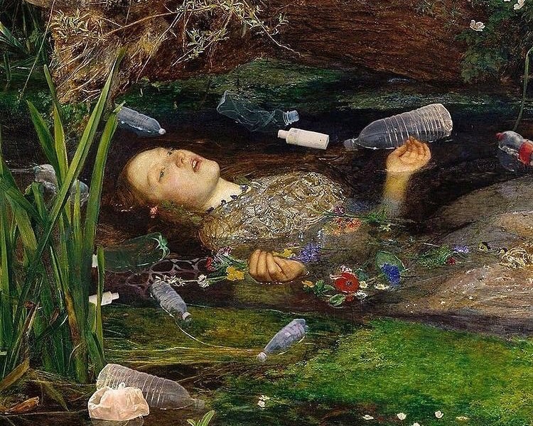 Ophelia” a modern digital remake by Raquel Aparicio (original painting by John Everett Millais 1851-1852)