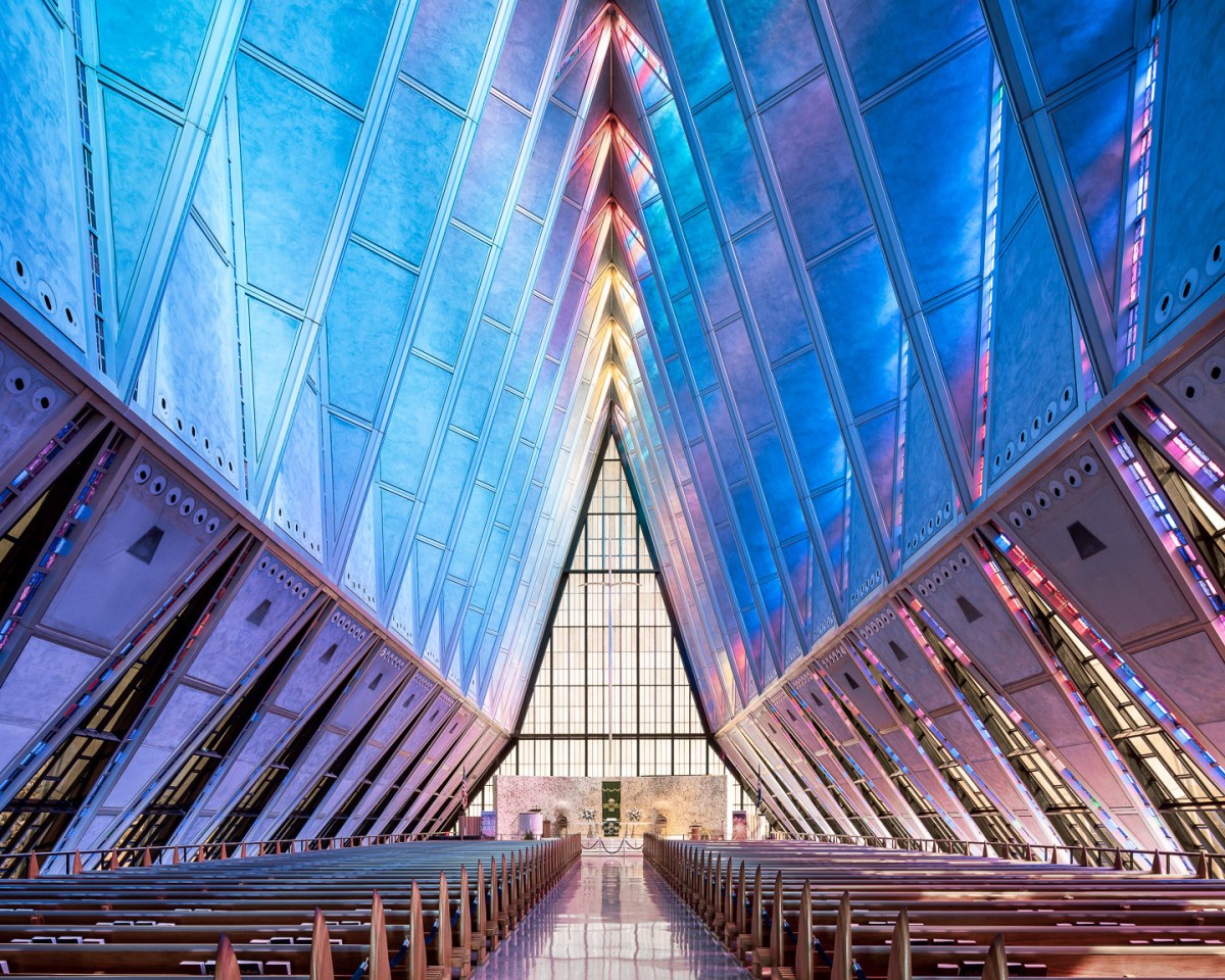 Thibaud Poirier. United States Air Force Academy Cadet Chapel, Colorado Springs (Walter Netsch, 1962)