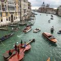 This giant violin floating on the canals of Venice, captured by Luca De Luigi. Boat created by Livio De Marchi