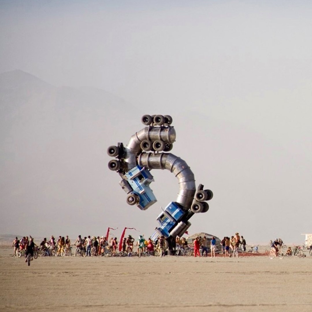 14 years ago, the Big Rig Jig at Burningman 2007. This piece was created by artist Mike Ross