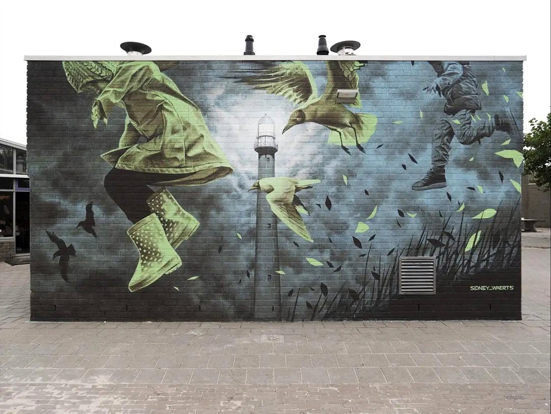 Streetart - Sidney Waerts @ IJmuiden, Netherlands