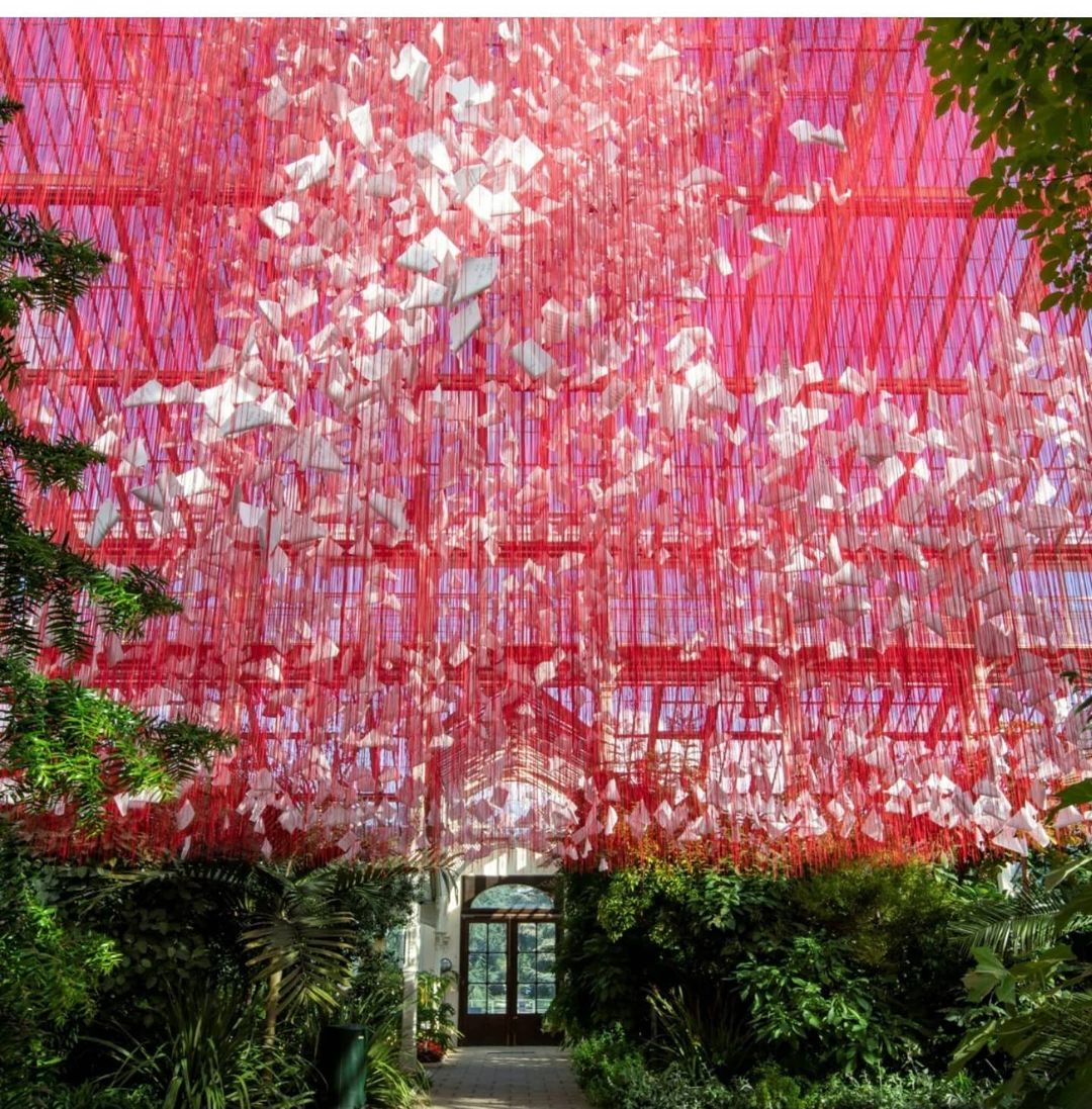 "One thousand springs" by Chiharu Shiota
