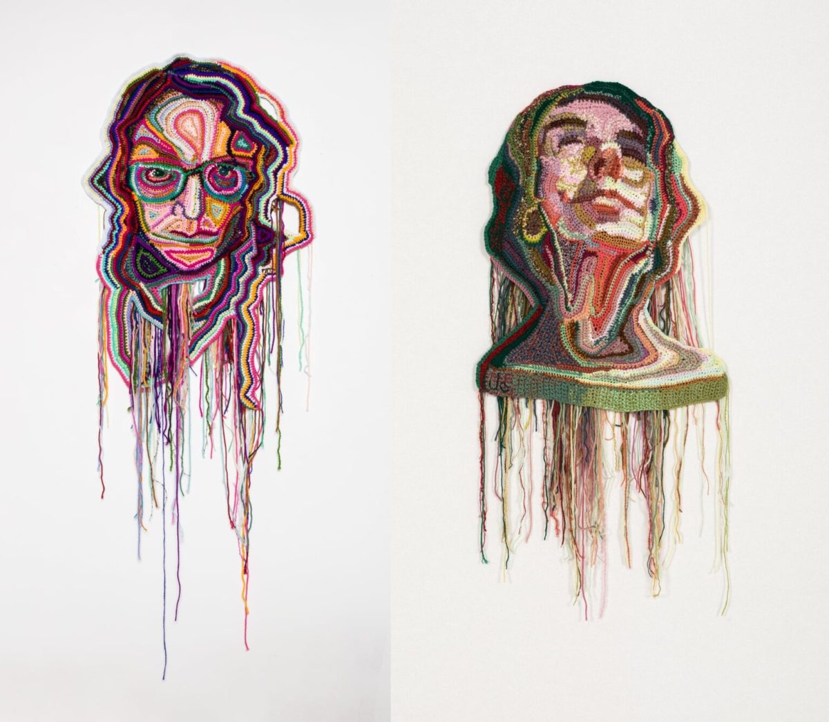 A sinistra “Masked Metamorhic”, a destra “Masked Marbled” by Jo Hamilton Photo by John Clark