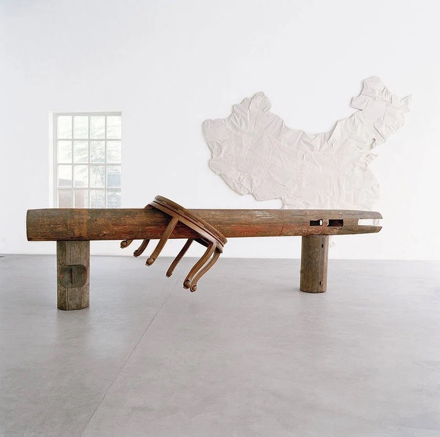 "Pillar Through Round Table" by Ai Weiwei